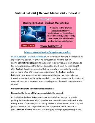 is it dangerous to download a guide on darknet markets